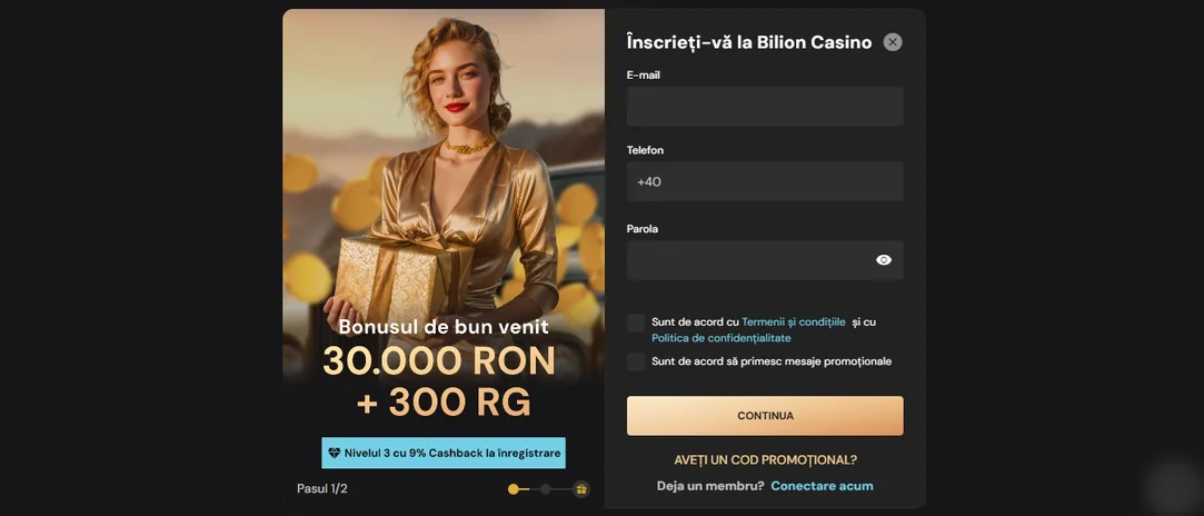 Înregistrează-te pentru bonus.